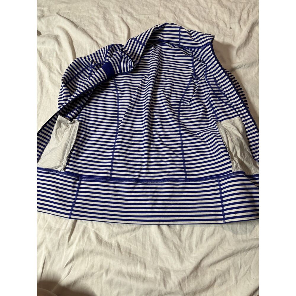 Lululemon Blue White Striped Define Style Full Zip Athletic Jacket Size 4 - Picture 2 of 6